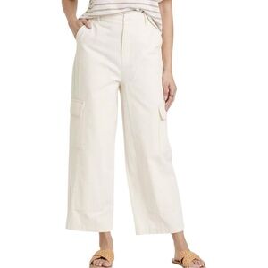Universal Thread Corduroy Wide Leg Cargo Pants Womens 16 Cream Casual Outdoor
